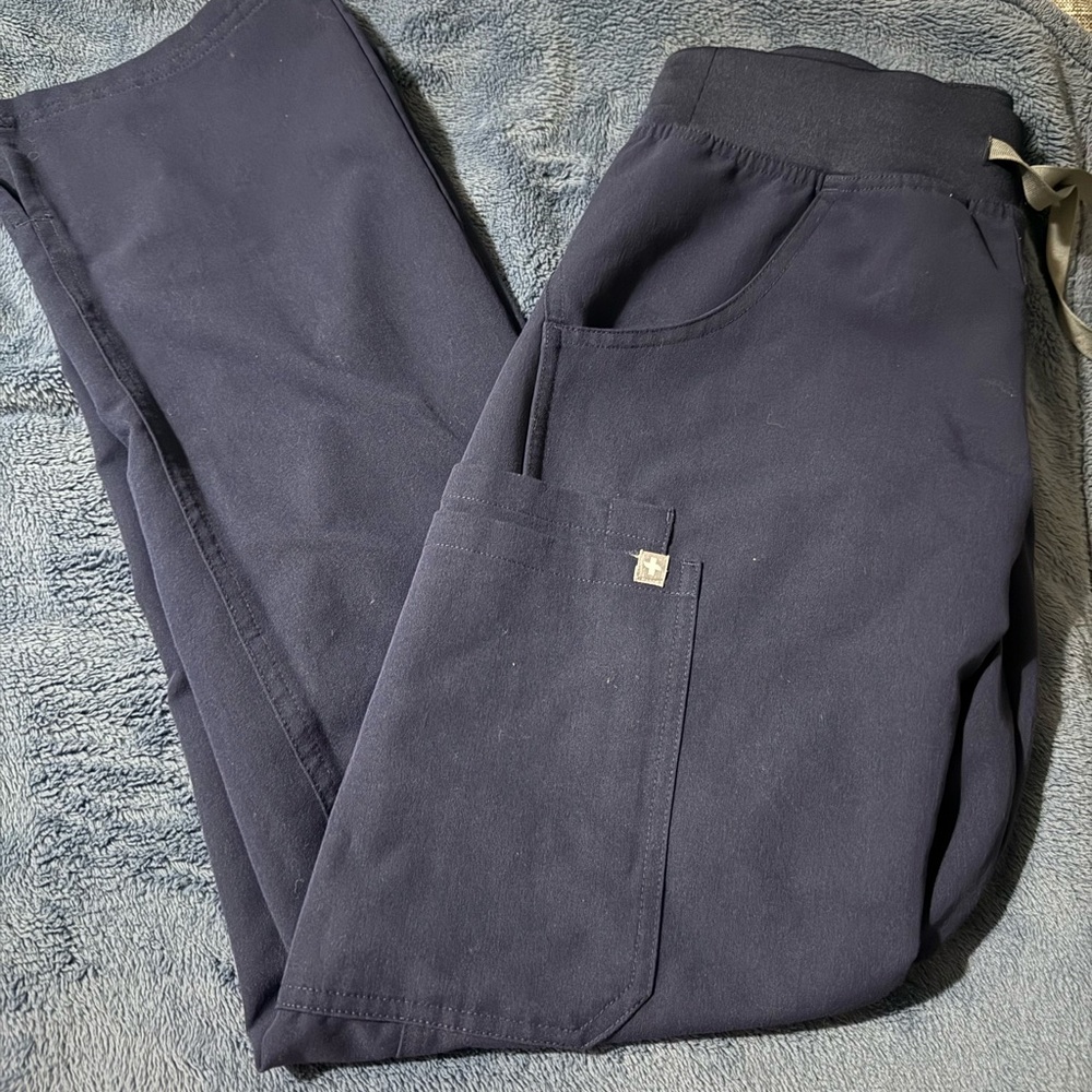 Figs Blue Sweatpants Relaxed Fit Elastic Waistband